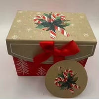 Petites boîtes cadeaux de Noël écologiques en matériaux recyclés avec poignée, designs uniques pour les fêtes, boîte en carton rigide, nouveauté