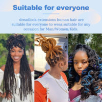 Barato Rasta Cheveux Locks Homme Dreadlocks Cabelo Humano Afro Kinky Human Hair Locks Natural Hair Dread Locks Extension para hombres
