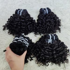 Letsfly spedizione gratuita Onda d'acqua da 10-16 pollici/ciocche di capelli umani ricciolute ricciolute di colore naturale extension per capelli vergini crudi - Product Image 3