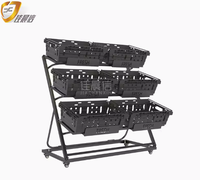 Jiachenxin Nieuw Ontwerp Fruit Display Rack Groente Opvouwbare Multi-Hoek Plank Supermarkt Verplaatsbare Commerciële Schappen