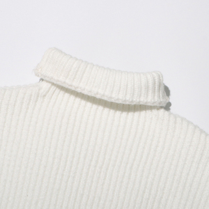 2024 Autumn Style Pullover <strong>Sweaters</strong> Diagonal Collar <strong>White</strong> Women <strong>Knitted</strong> <strong>Sweater</strong> - Product Image 5