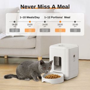 2L <strong>Automatic</strong> Smart <strong>Cat</strong> <strong>Feeder</strong> with Camera Night Vision 2.4G WiFi Modern Design Solid Pattern Plastic Material LCD Display - Product Image 4