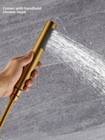 Robinet de baignoire cascade à poignée unique chaud/froid avec douchette, mitigeur de salle de bain finition brossée