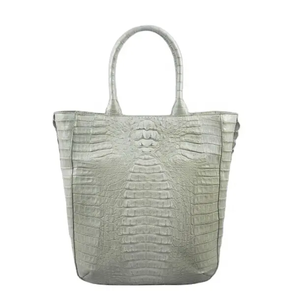 Özel yapılmış timsah derisi kadın büyük el çantası çanta lüks moda egzotik cilt çanta marka tarzı deri çanta