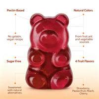 Gummies multivitaminées sans sucre pour enfants, marque privée, OEM, 120 unités, oursons gommeux aux fruits mélangés avec inositol pour le cerveau et la croissance