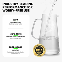 Carafe à café froid 1500 ml / 51,24 oz en verre avec filtre en acier inoxydable, moderne, écologique, grande capacité, pour café glacé et thé