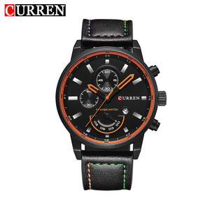 Montre à quartz en alliage pour homme CURREN 8217, style décontracté, luxe, affaires, antique, bracelet en cuir, étanche, affichage de la date - Product Image 1