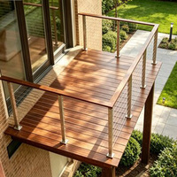 EKOO 304 Poteau de balustrade à câble rond pour système de fixation, pour escaliers et balustrades