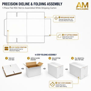 Large White <b>Recyclable</b> Corrugated Delivery <b>Box</b> with Shock-Absorbing Fluted Core, 50kg Stacking Strength and OEM & ODM - Product Image 4