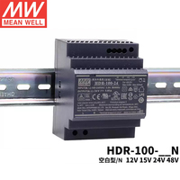 Alimentation électrique sur rail DIN série HDR 15-150W, sortie CC réglable, <0,3W sans charge pour le contrôle des appareils électroménagers