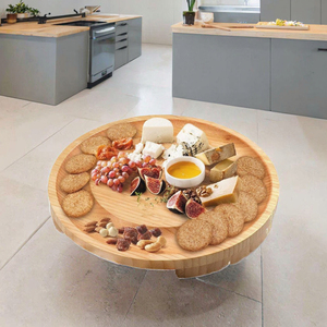 Plateau à fromage et charcuterie rectangulaire en ardoise amovible avec tiroir à couverts intégré - Non toxique - Product Image 3