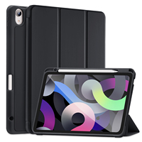 Étui pour tablette en cuir et fibre de carbone, iPad 10,9 pouces 10e et 11e génération A16, support pliable magnétique avec emplacement pour stylet, coque intelligente