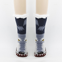 Chaussettes de maison transparentes en polyester à motif animalier pour femme, épaisseur standard, pour le printemps, le sommeil et les tapis, idéales pour les jours neigeux
