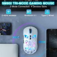 Mouse Nirkabel Tri-mode Ultra-ringan 2.4GHz + BT + Kabel
