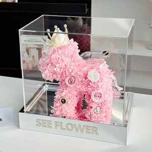 Boîte cadeau en acrylique avec rose éternelle, cadeau d'anniversaire licorne, cadeau de la Saint-Valentin pour petite amie - Product Image 1