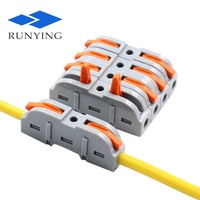 Connecteurs d'épissure rapide universels 1P Bornes de fil enfichables à deux cœurs pour 0.75-2.5mm2 LED Power Electric Wire Copper Contact