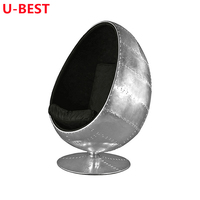 Fauteuil de détente moderne pivotant en cuir véritable U-Best, Cadeira Chaises Silla Sillones Krzeslo, salon Fotele