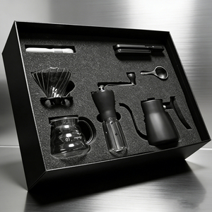 Molinillo de Café Manual <span class=keywords><strong>Klam</strong></span> Personalizado en Forma de V, Diseño Clásico, Resistente, de Acero al Carbono, Color Negro para Exteriores, Juego de Café para Cafetería - Product Image 3
