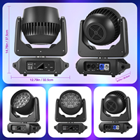 Luz de Escenario Móvil 19x15W RGBW 4 en 1 LED con Zoom, Beam, Wash, Efecto Estroboscópico, DMX, Activación por Sonido, Iluminación Profesional para DJ