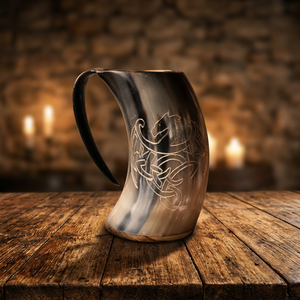 Mug à boire artisanal en corne de buffle, étanche, forme naturelle, poli, artisanat rustique, objet d'art, objet de collection, durable, antique - Product Image 2