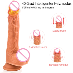 Teleskopischer Vibrierender Stoßender Realistischer Dildo Weibliche Masturbation Mit Saugfunktion Heizung <span class=keywords><strong>Penis</strong></span> Fernbedienung Dick für Frauen - Product Image 6
