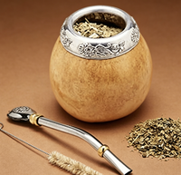 Ensemble de gourdes à maté faites à la main en calebasse naturelle, avec filtre pour le maté