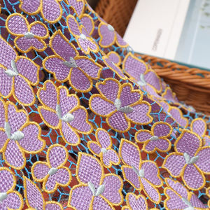 高品質刺繍フラワーギピュールレース生地幅カラフルなレディドレス & 衣類刺繍生地 - Product Image 2