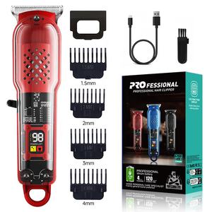 Nueva Afeitadora de Barba Profesional Inalámbrica Transparente con Cuchilla de Acero, Recargable, Cortadora de Pelo Eléctrica para Hombres - Product Image 1