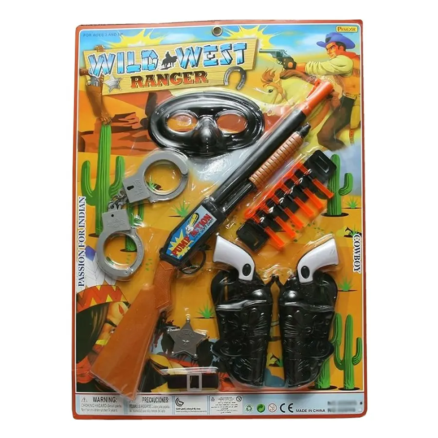 I bambini fingono Soft Bullet Gun Cowboy gioca Set gioco di tiro giocattoli sicuro plastica polizia arma Wild West Set Toy
