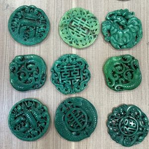 จี้หยกแกะสลักด้วยมือขนาดใหญ่พร้อมโทเท็มจีน<span class=keywords><strong>โบราณ</strong></span>เครื่องประดับอัญมณีแนวจิตวิญญาณจากหินธรรมชาติ - Product Image 3