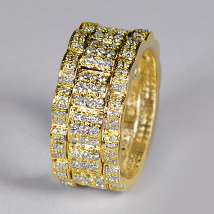 Anello Elegante di Lusso alla Moda con Zirconi Scintillanti, Gioiello Statement per Donna, per Feste e Uso Quotidiano, Design Moderno - Product Image 1