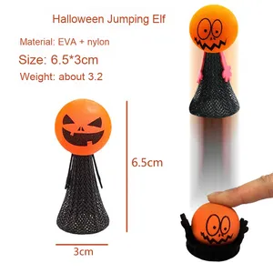 ZSD Halloween Tête de Citrouille Rebondissant Elfe Moyen Saut Poupée En Plastique Doigt Marionnette En Peluche Jouet Unisexe Âges 5 + 14 + ZSDR004 En Gros - Product Image 2