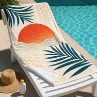 100% Cotton Beach Towel Custom Printed Logo Quick Dry Soft Absorbent Large Size for Summer Beach Party Towel