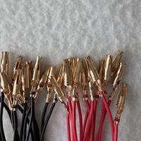 Cable de prueba personalizable de 22AWG UL1007 con conector tipo banana, rojo y negro, 100 mm, terminal Lotus chapado en oro para multímetro y alimentación