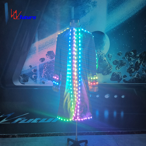 Nuevo Traje de Escenario Masculino Estilo Chino con LED, Túnica Larga para Cantante, Festival EDM, <span class=keywords><strong>Concierto</strong></span>, Club Nocturno, Actuación de Baile - Product Image 4