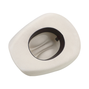 Bán buôn tùy chỉnh 100% len unisex cao bồi phương Tây rộng vành cao bồi hatwool cảm thấy với da tinh khiết sweatband Trắng cowbody hat - Product Image 5