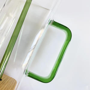 13.5 औंस पानी का कप मासन जार 16 औंस हैंडल ढक्कन उच्च बोरोसिलिकेट ग्लास वर्ग ग्लास मग - Product Image 6