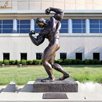 Célèbre jardin salle de sport décoration nue forte musculation homme Sculpture grandeur nature Muscle mâle Bronze Statue