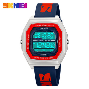 Skmei Digital Watch Men Electronic Waterproof 50M TPU Strap Dual Time Chrono Countdown Timer Sport Watch - Product Image 1