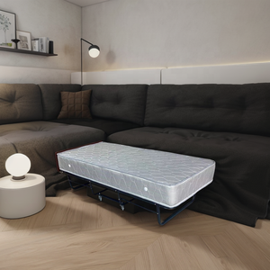 Giường phụ gấp gọn hiện đại B001, nệm lò xo 20cm, khung kim loại đơn màu đen, di động, dùng cho khách sạn, nhà nghỉ - Product Image 4