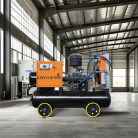Compresseur d'air à vis diesel portable de haute qualité Kaishan Lgy-3.6/10g, 10 bars, 380V, mobile avec PLC, directement de l'usine