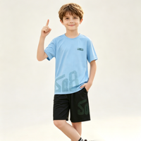 Ensemble 2 pièces pour garçons, été, en soie glacée, séchage rapide, manches courtes, shorts respirants, tenue d'entraînement de football, nouveauté