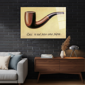Arte en lienzo de filosofía surrealista: Impresión de Ceci nest pas une pipe, arte en vidrio templado - Product Image 3