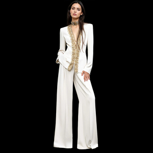 slim fit dress slacks Elegant Two Piece Yellow Prom Dress with Lace Top – FancyVestido main image 1