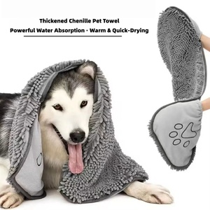 Kalınlaştırılmış Şönil Büyük Boy Köpek Havluları Hızlı Kuruyan Dikdörtgen Banyo Temizlik Havluları Ekstra Yumuşak Peluş Modern - Product Image 2