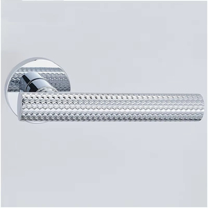 Poignée de porte en alliage de zinc PVD doré, symétrique, pour entrée d'appartement, chambre d'hôtel, avec mécanismes de verrouillage et barres de traction - Product Image 2