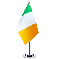 Produits promotionnels personnalisés pour fabricants, drapeau de table en aluminium 21x14cm 100% polyester, Irlande, logo imprimé numériquement, durable