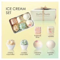 Vente en gros OEM personnalisé en usine Coffret cadeau avec bombes de bain 100% naturelles pour cupcakes