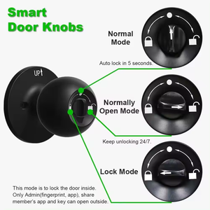Slimme ronde knopslot sleutelloze toegang digitale vingerafdruk Tuya APP afstandsbediening voor compatibele houten deursloten - Product Image 5