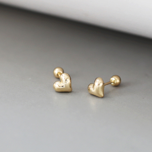 Pendientes de Oro Puro Coreano de 14K con Forma de Corazón de Durazno, Estilo Exquisito, Semi-3D, Lujo Ligero, para Mujer - Product Image 4
